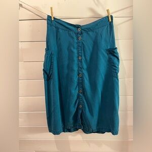 PENNINGTONS – Teal Tencel Button-Front Skirt – Size 16